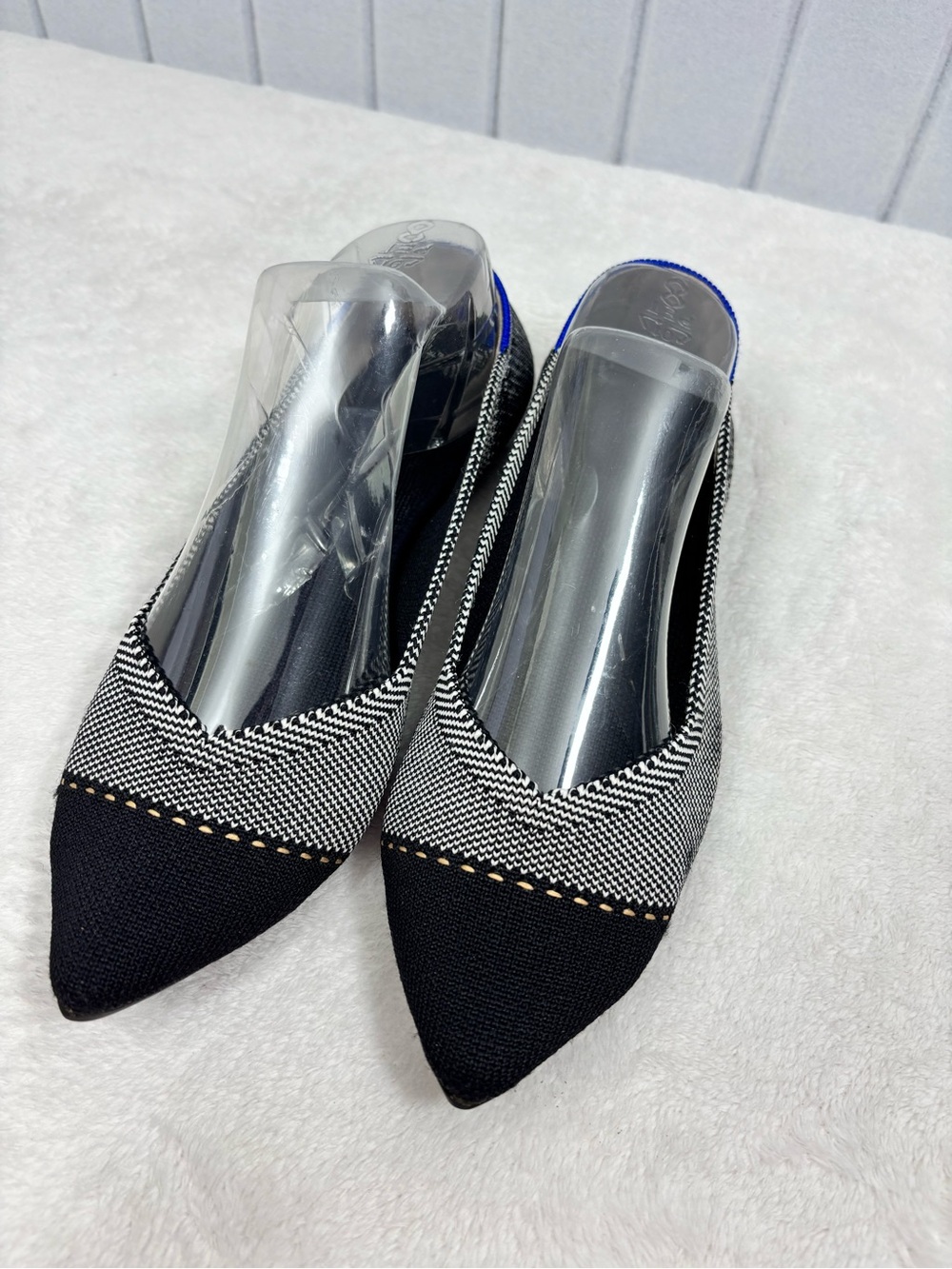 Rothy's The Point II Slip On Flat Pebble Herringbone Shoes Size 7